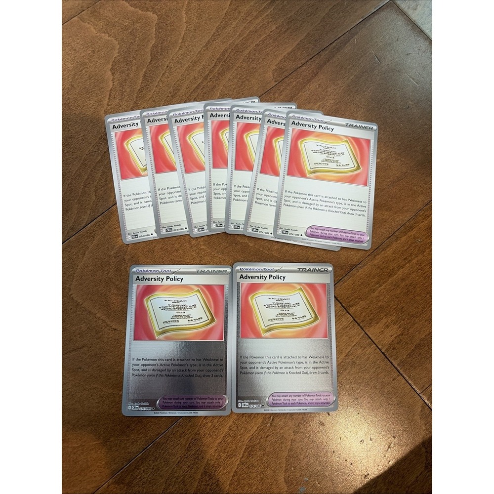Pokémon TCG Adversity Policy 074/086 Chaos Rising Reverse Holo &Regular Lot of 9
